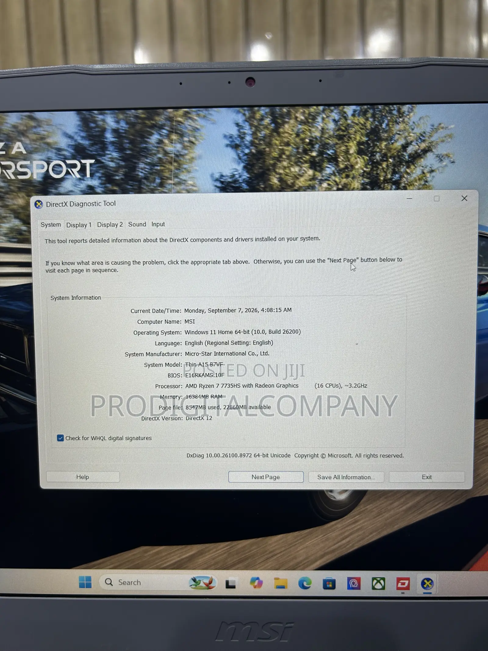 Laptop MSI 16GB AMD Ryzen 7 SSD 512GB