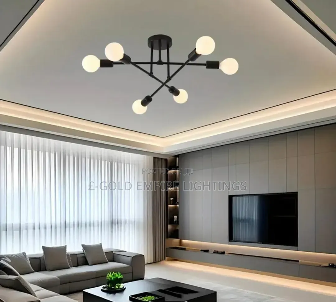 Modern Black 6-Light LuxuryCeiling Light | ContemporaryLED Lighting