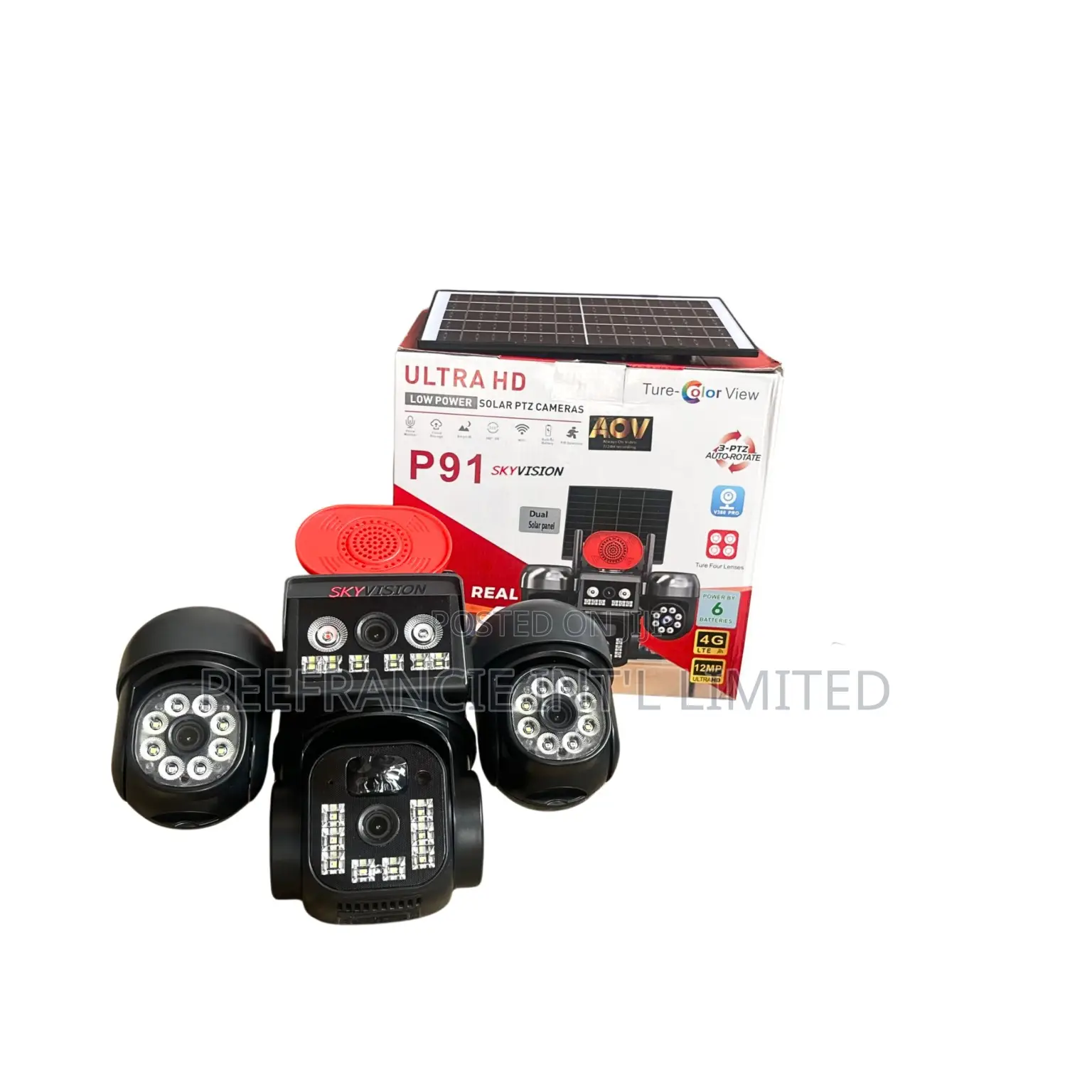 P81/P91. 4 Lens Ultra HD Low Power Solar PTZ Camera