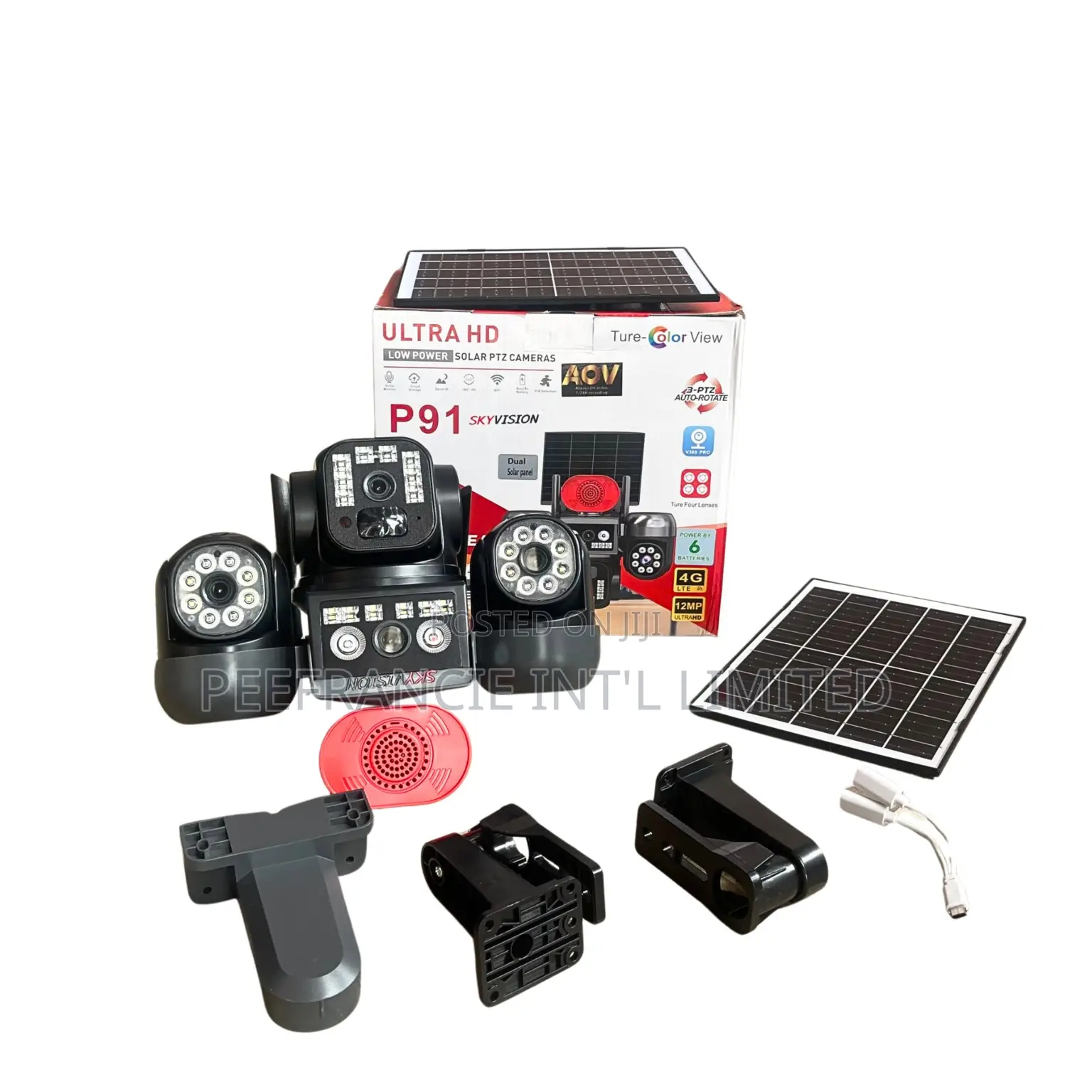 P81/P91. 4 Lens Ultra HD Low Power Solar PTZ Camera