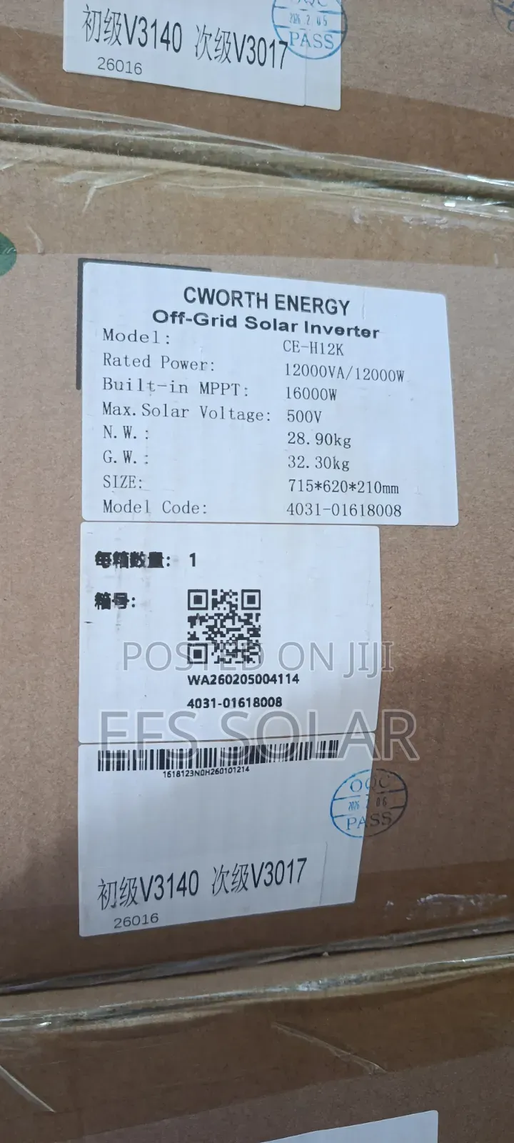 Cworth 12KVA 48V Hybrid Solar Inverter – Pure Sine Wave