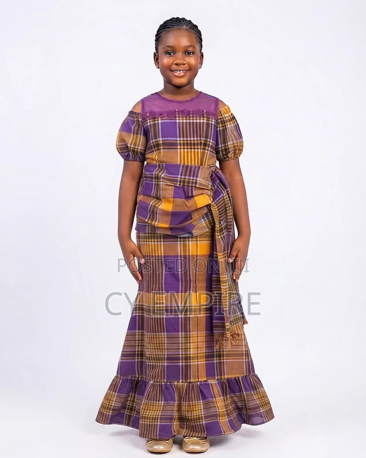 Girls Plain George Traditional Dress