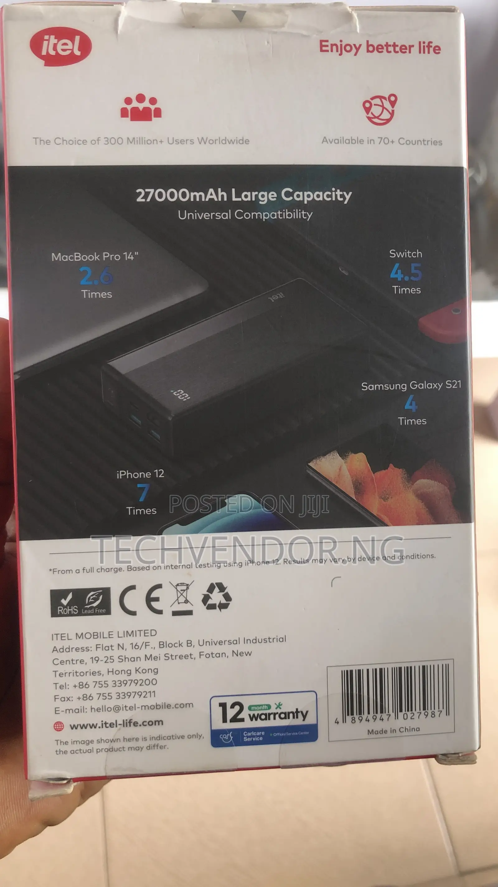27000mah Itel Powerbank