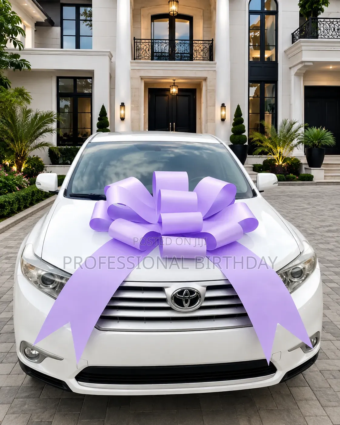 Purple Car Bow Art Card