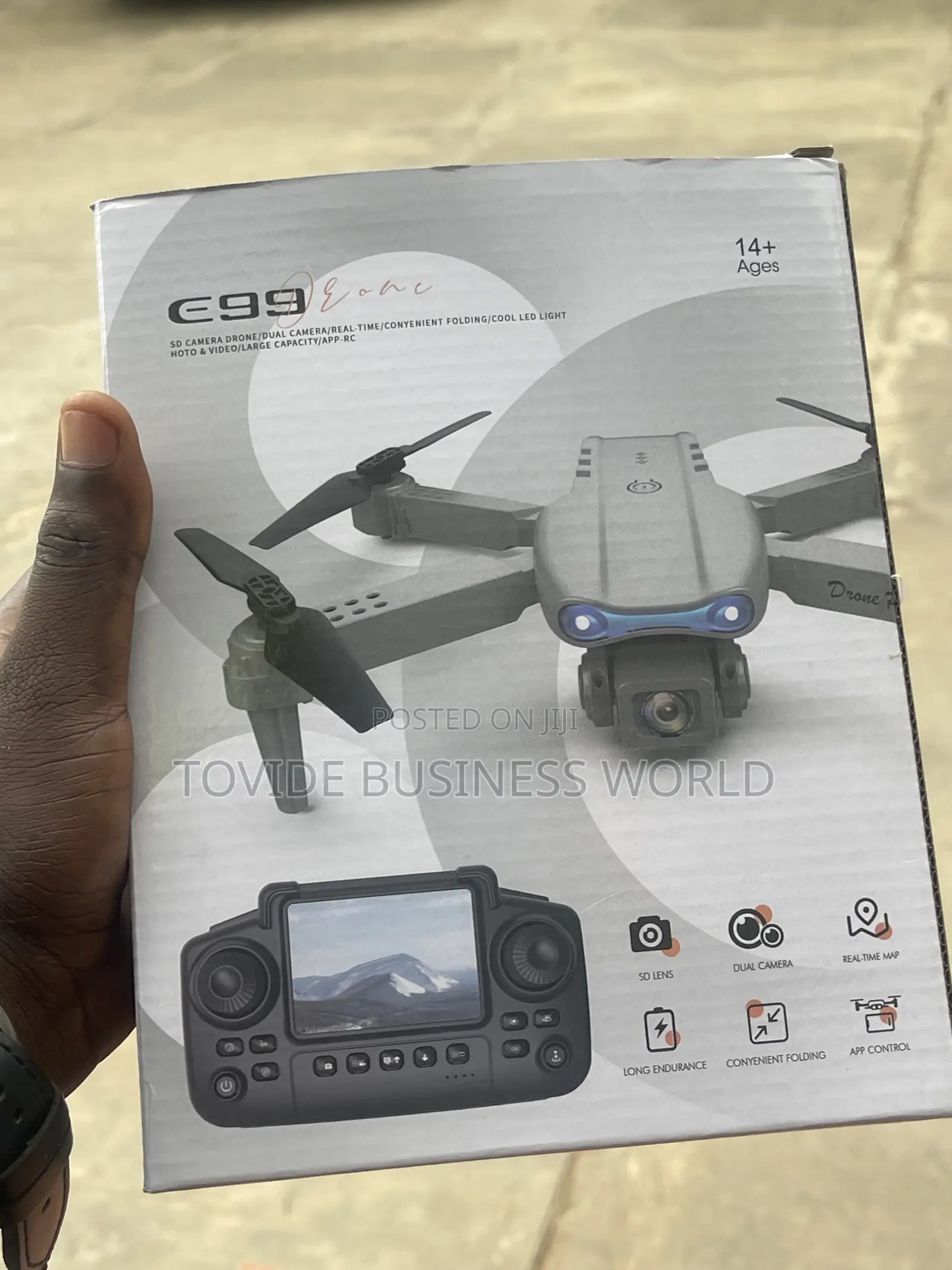E99 Pro Max Foldable Drone + Dual Camera, Screen Remote 3 Batteries