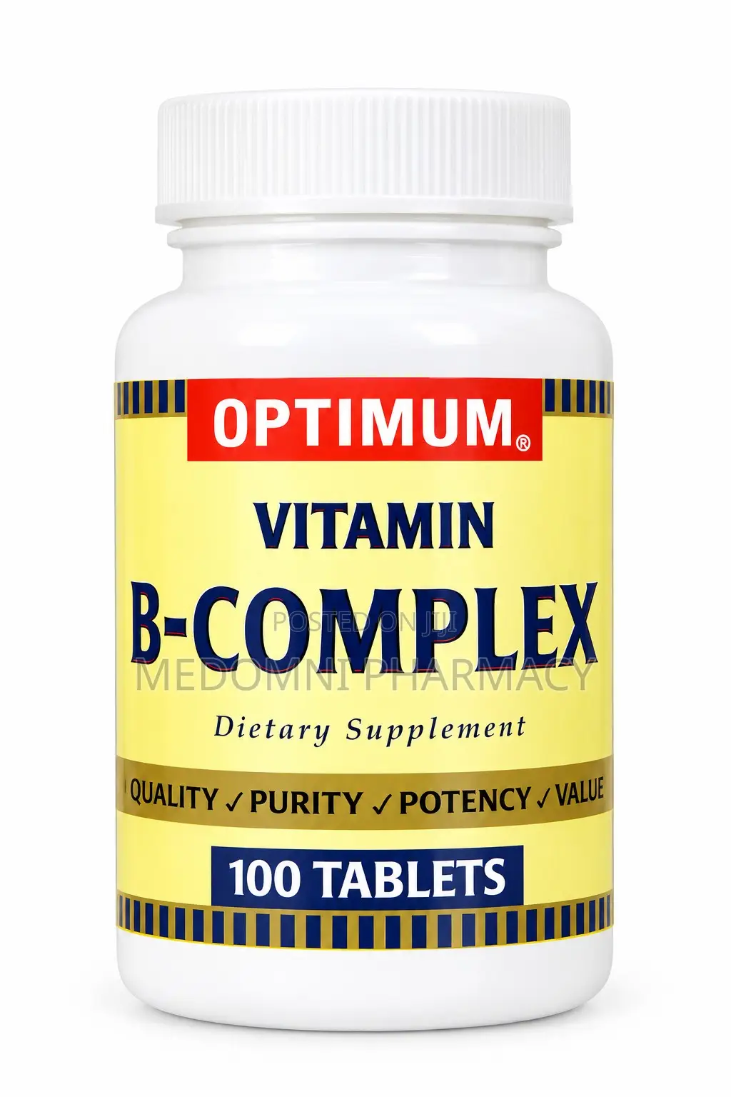 Optimum Vitamin B-Complex Energy Metabolism Support - 100 Tablets