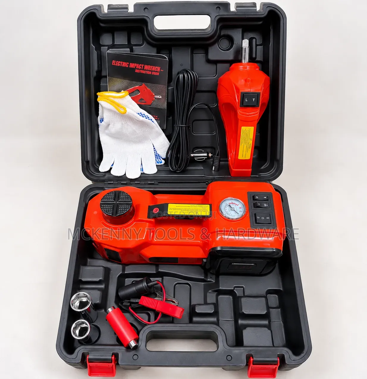 5 Ton 12V Electric Car Jack 4-in-1 Kit | Impact Wrench Tyre Inflator