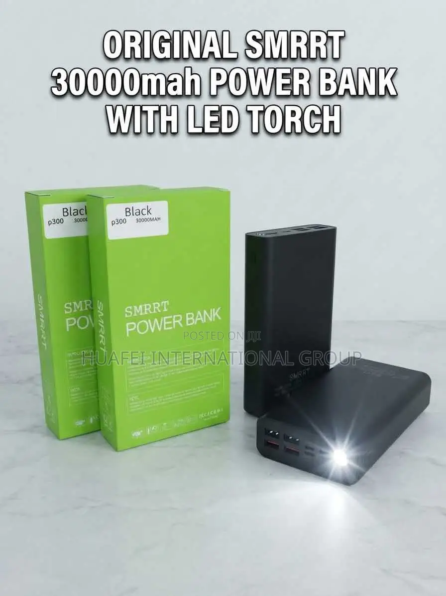 SMRRT 30000mah High Speed Power Bank With Led Flashlight