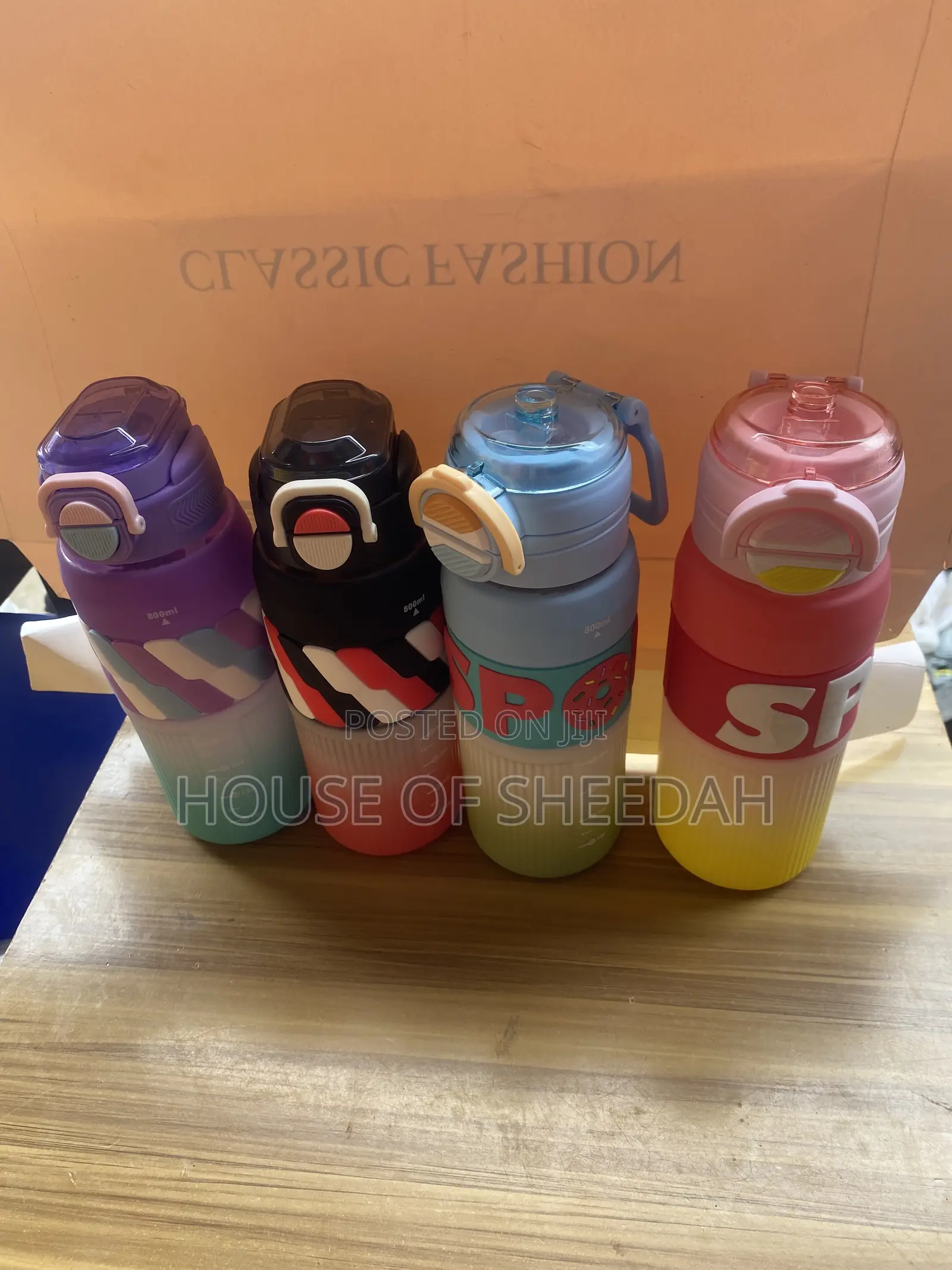800ml Frosted Straw Water Bottle