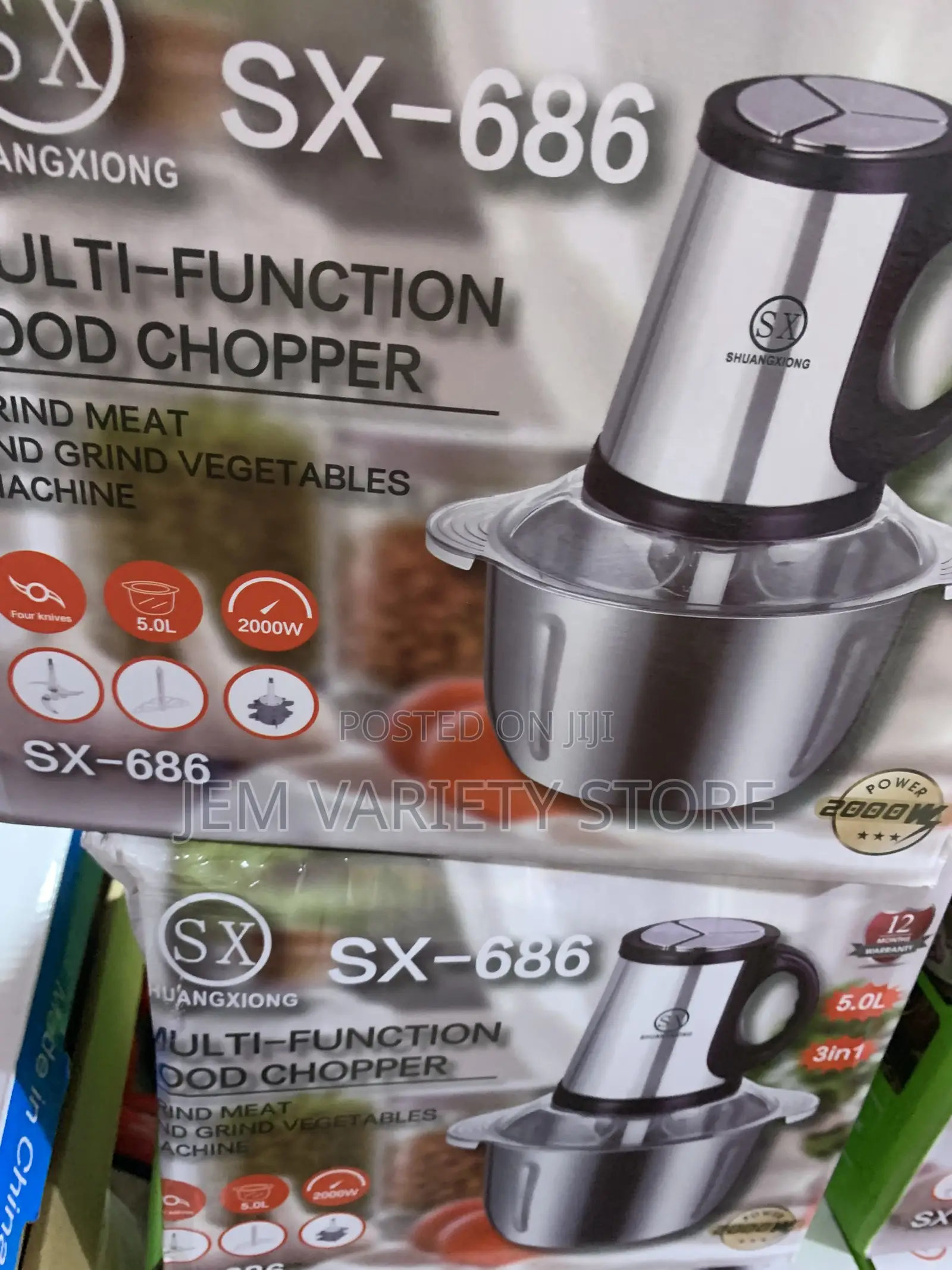 5liters Stainless Steel 2000watt Yam Pounder/Food Processor