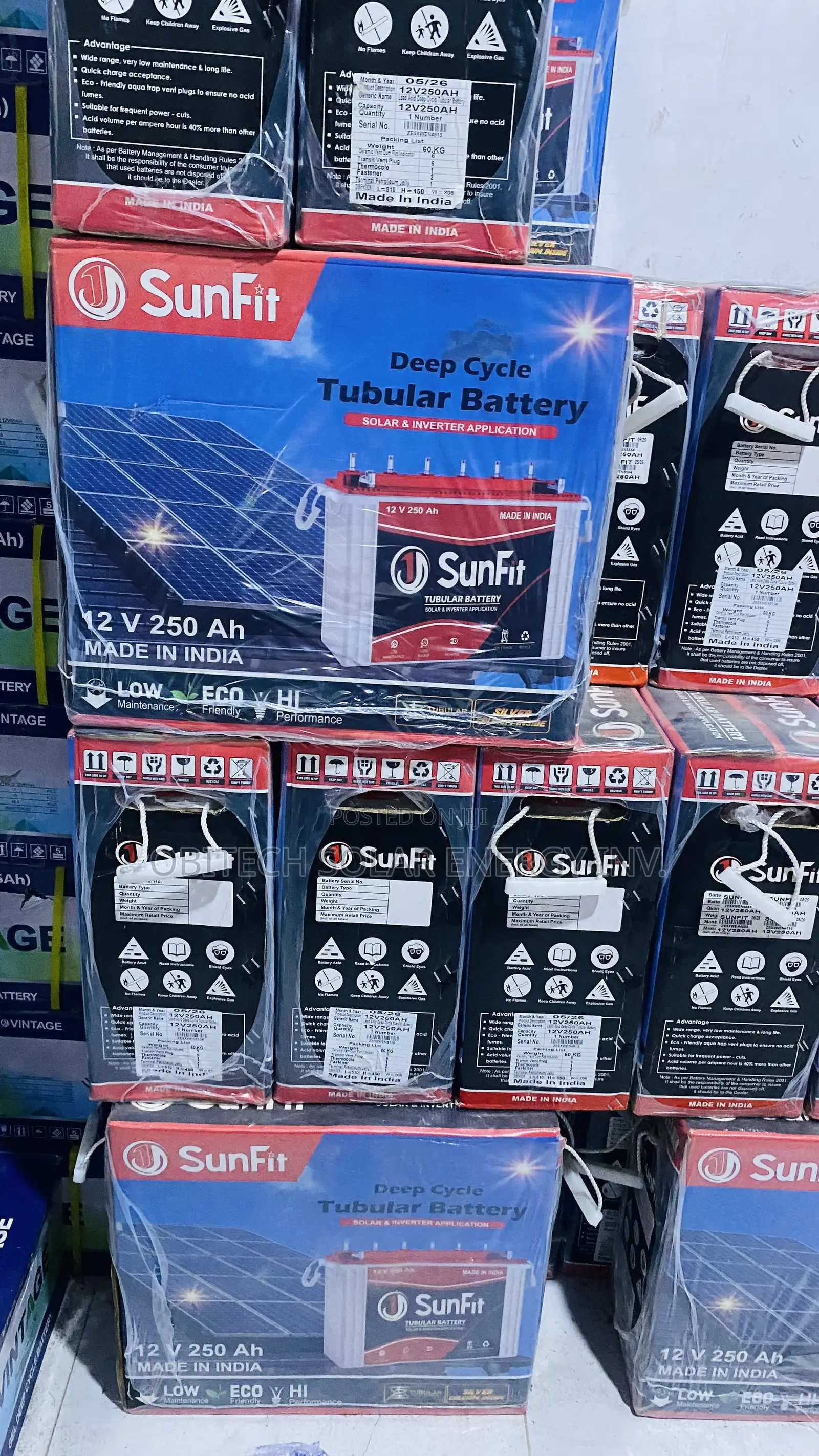 250AH 12V Sunfit Tubular Battery