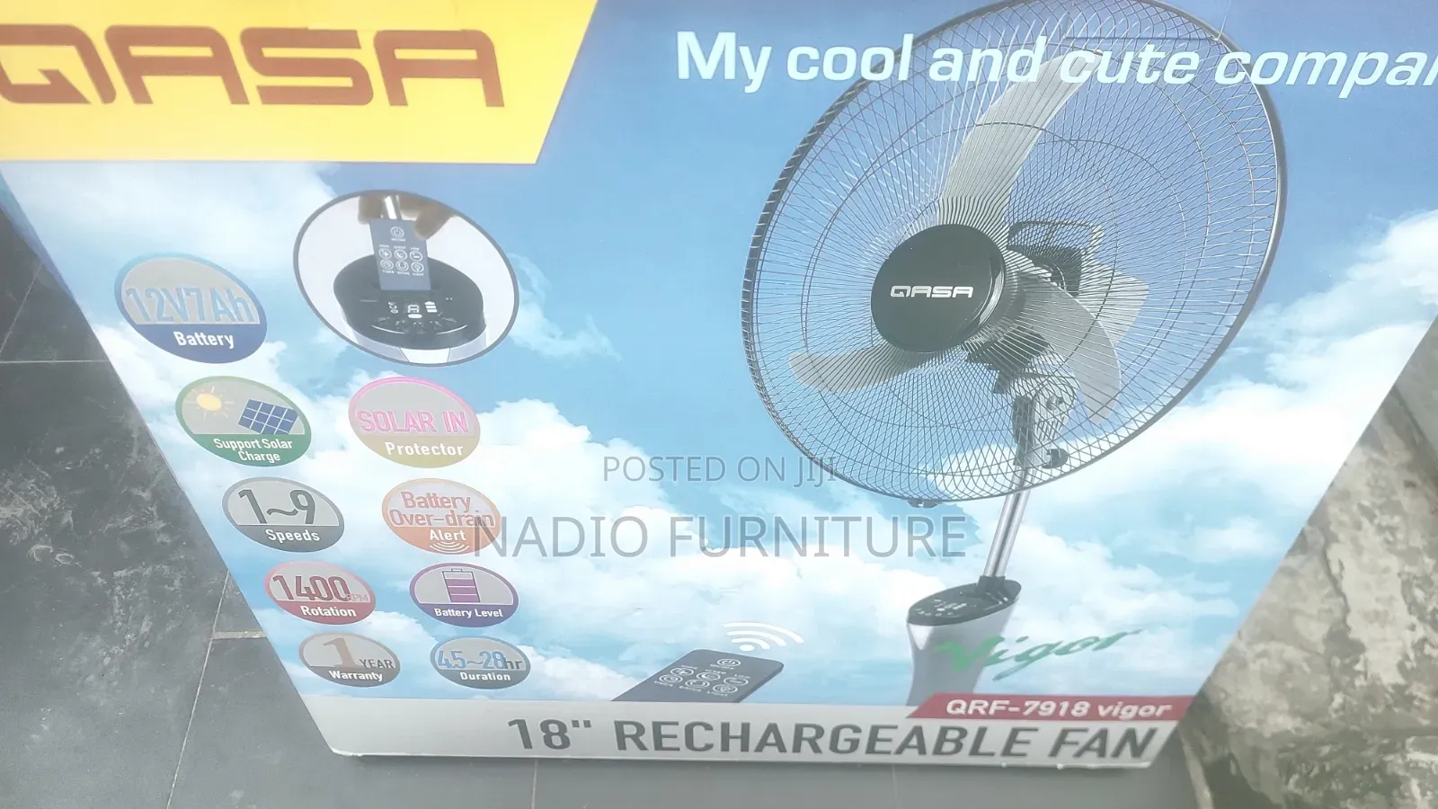 Qasa Rechargeable Fan