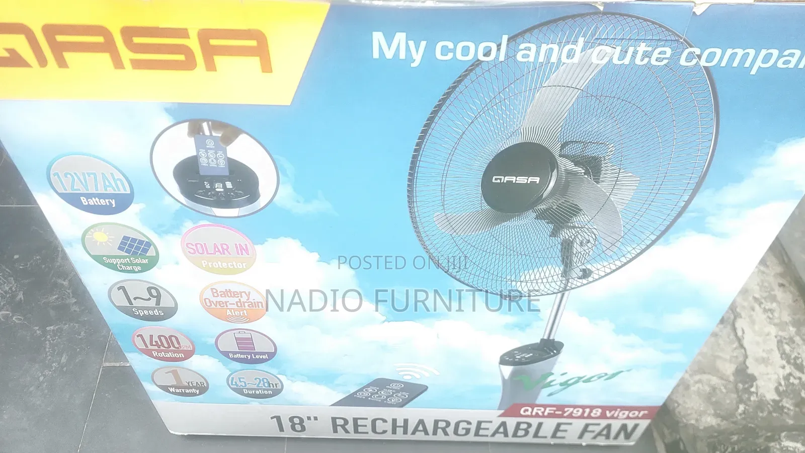Qasa Rechargeable Fan
