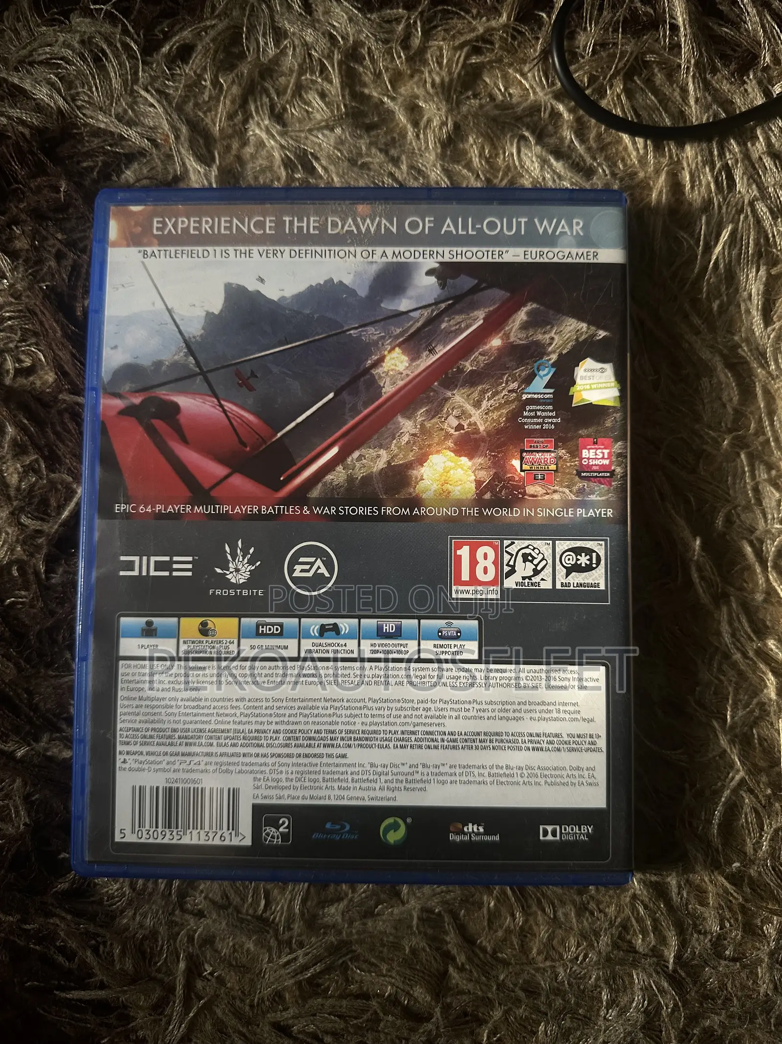 Battlefield 1and 4 for PlayStation 4 (PS4)