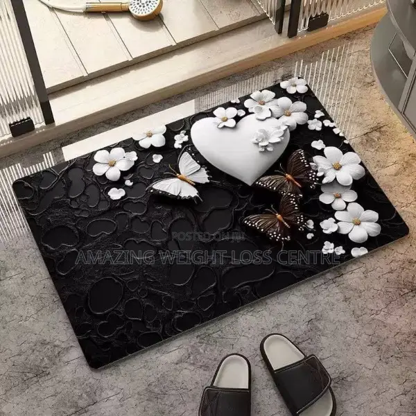 Big Size 3D Bathroom Toilet Water-Absorbent Non-Slip Foot Mat