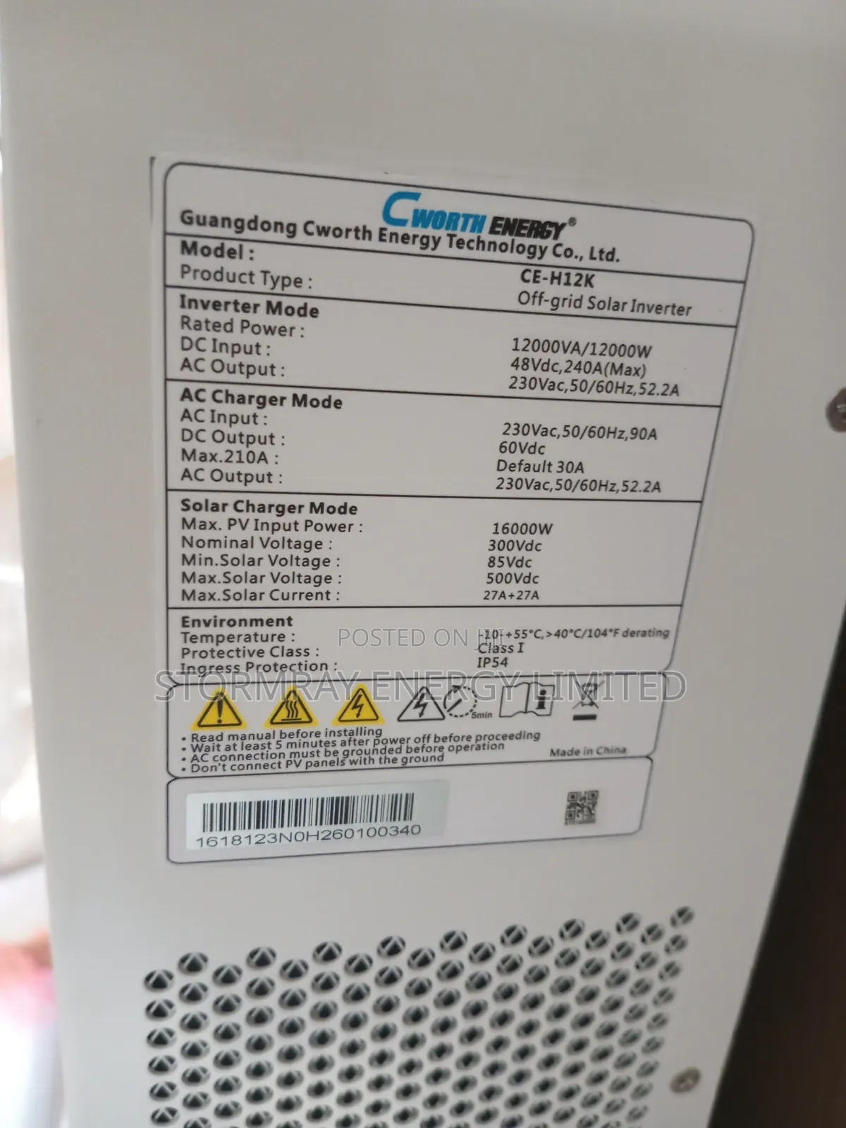 CWorth 12kva Hybrid Inverter