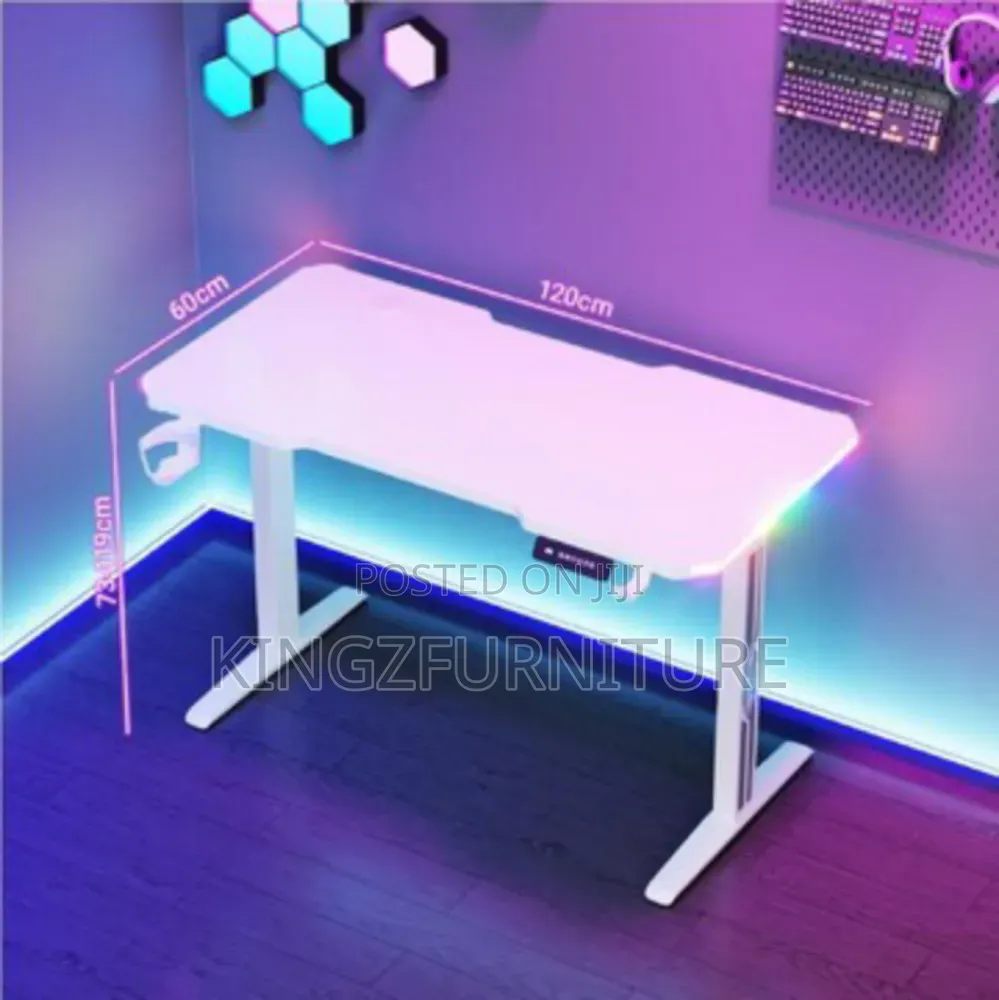 CyberRise RGB Desk Black 1.2 Meter White