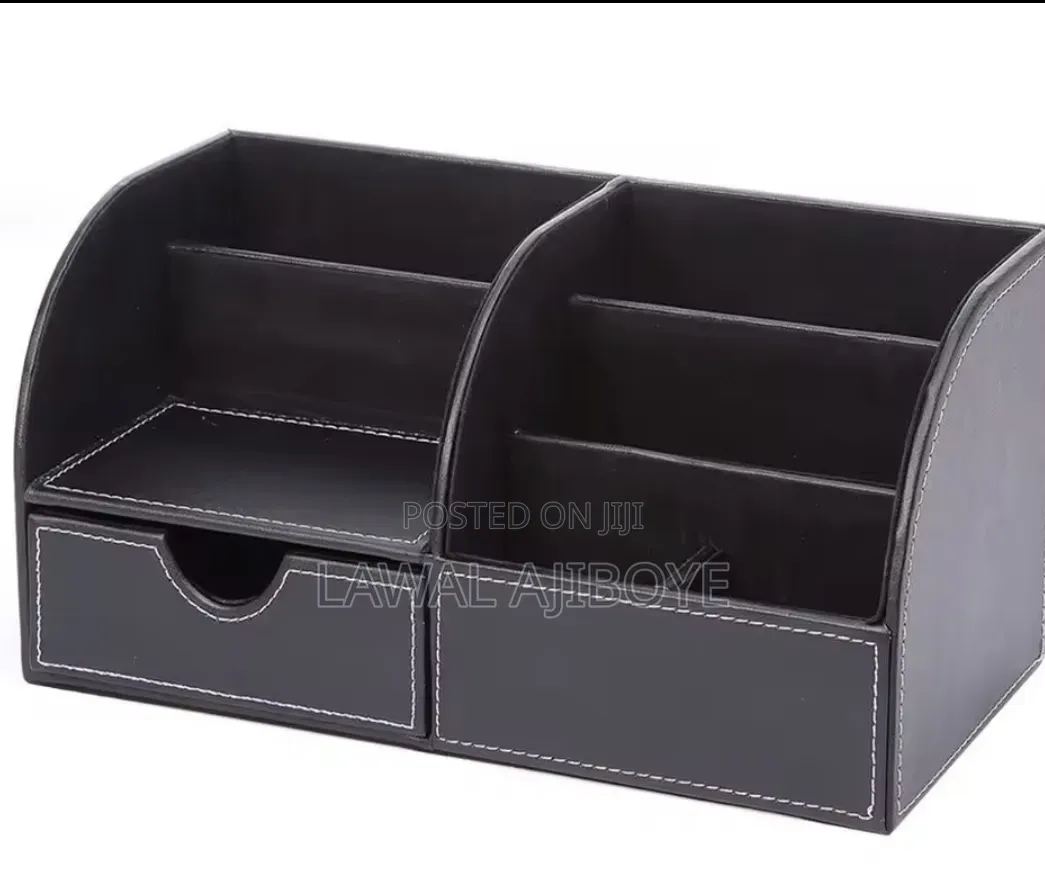 Multifunction Home Supplies Leather Desk Organiser 6 Compartment