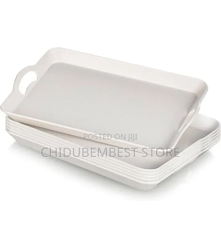 3 in 1 Plastic Serving Tray With Handle Black or White