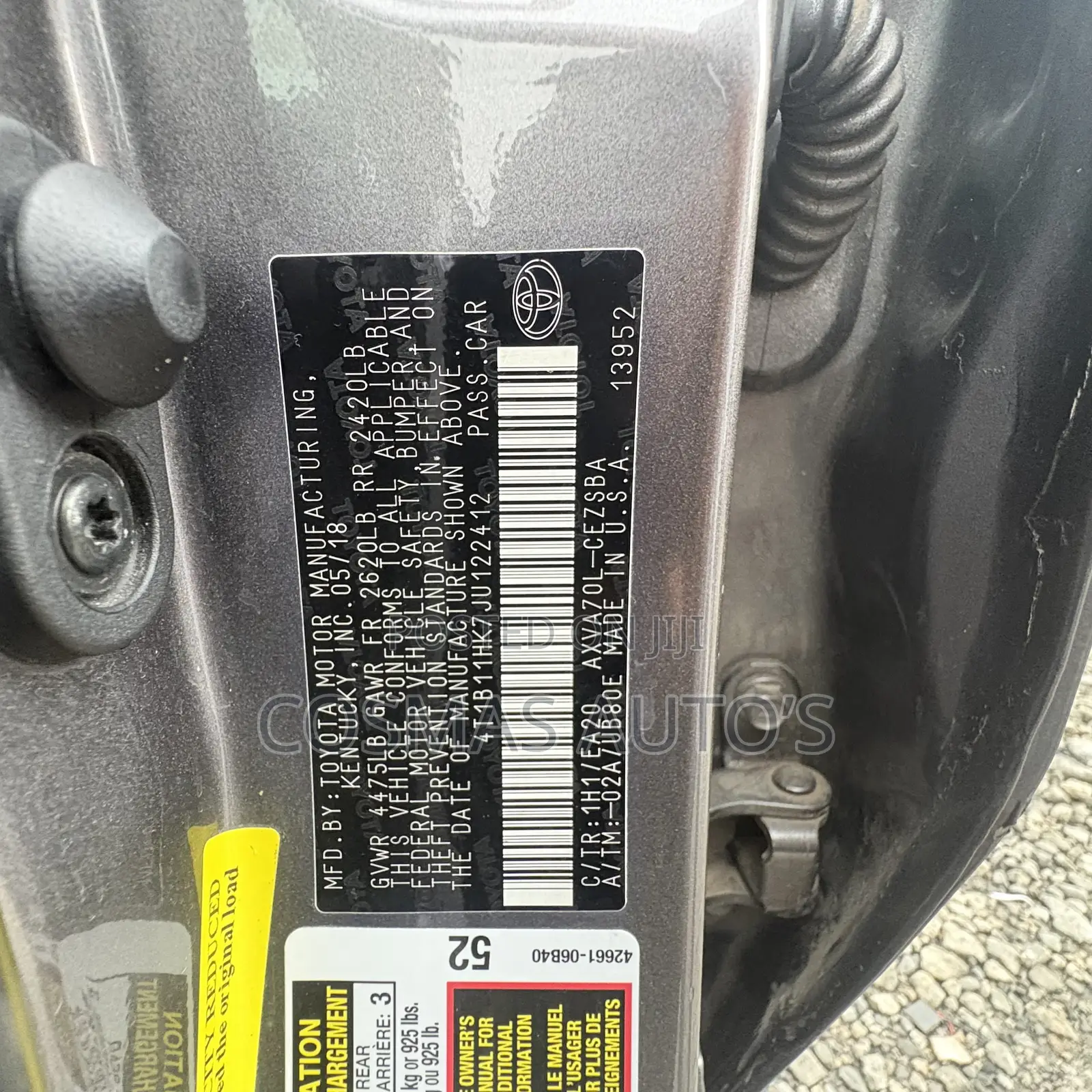 Toyota Camry SE FWD (2.5L 4cyl 8AM) 2018 Gray