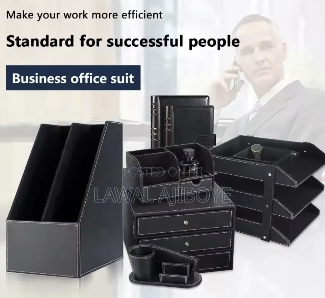 Office Supplies Desktop Storage Multifunction Business Leather Desk