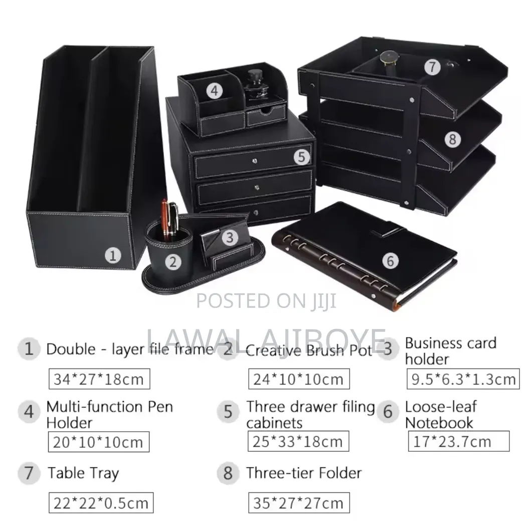 Office Supplies Desktop Storage Multifunction Business Leather Desk