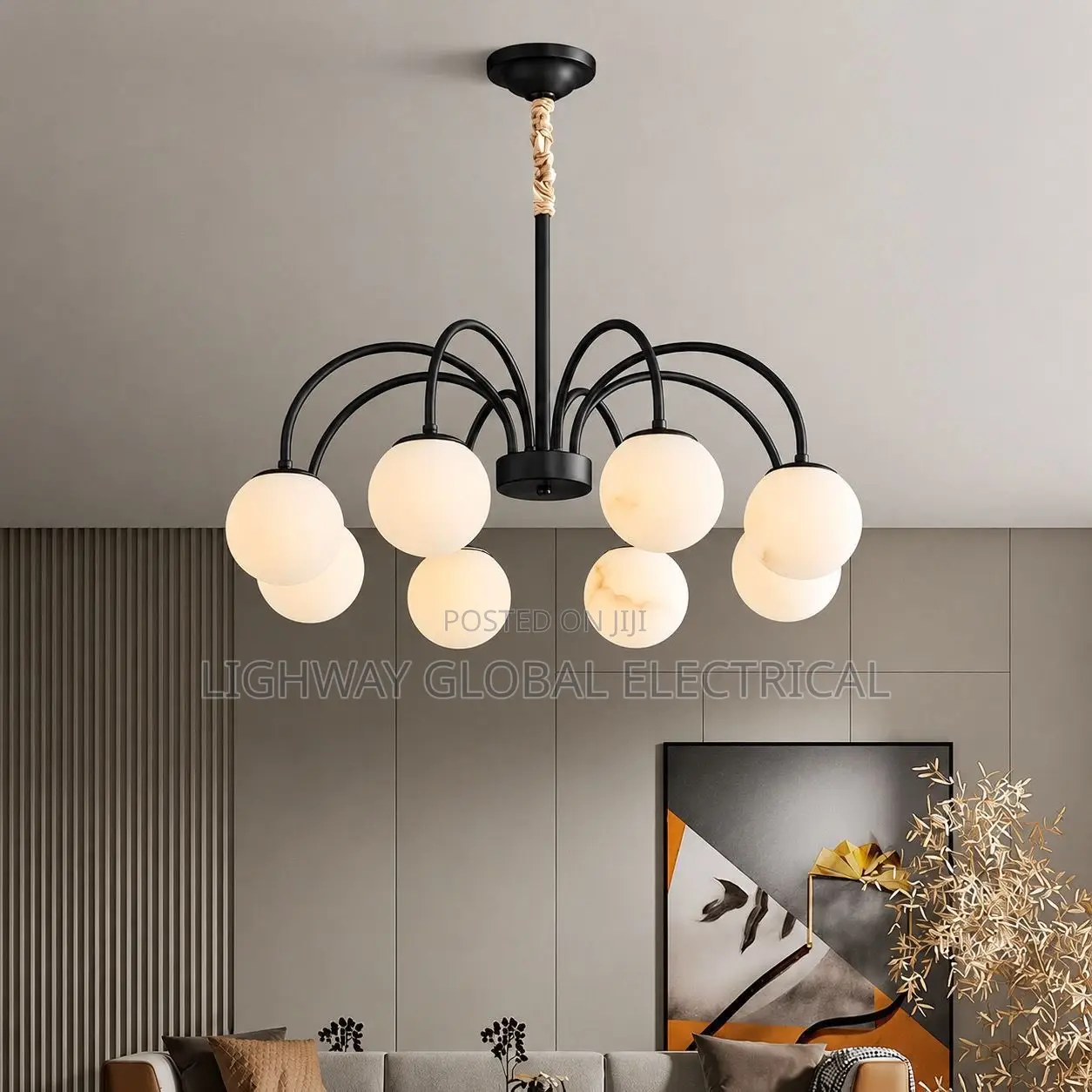 Alabaster Marble Ball Chandelier