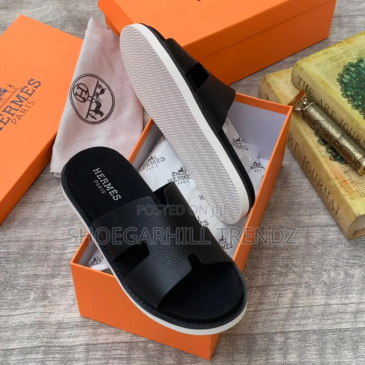Zara Leather Slipon Palm Slippers