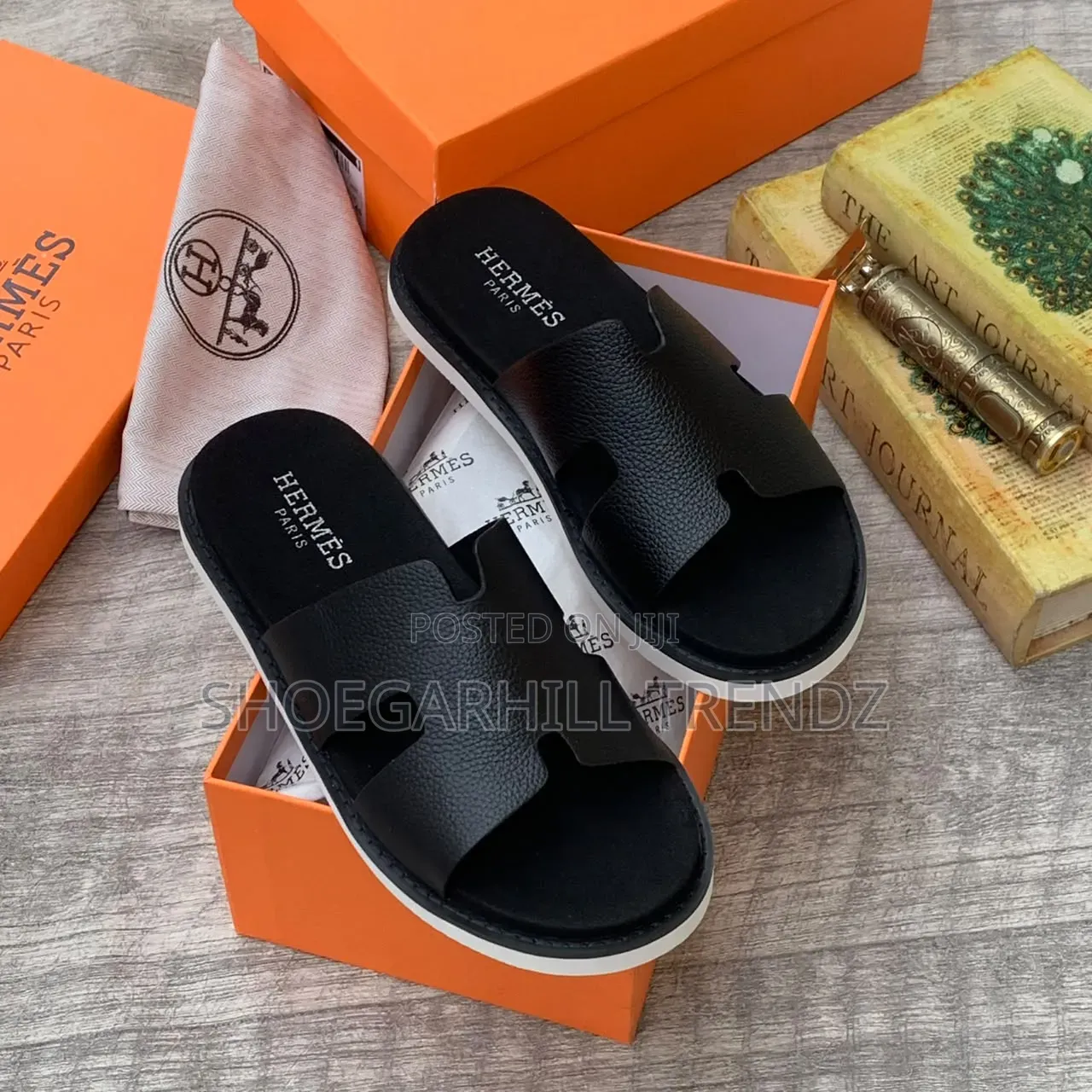 Zara Leather Slipon Palm Slippers