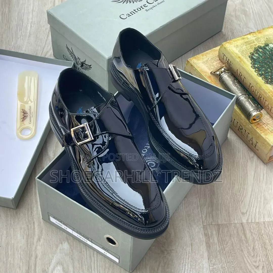 Men's Patent Monk Strap Shoes