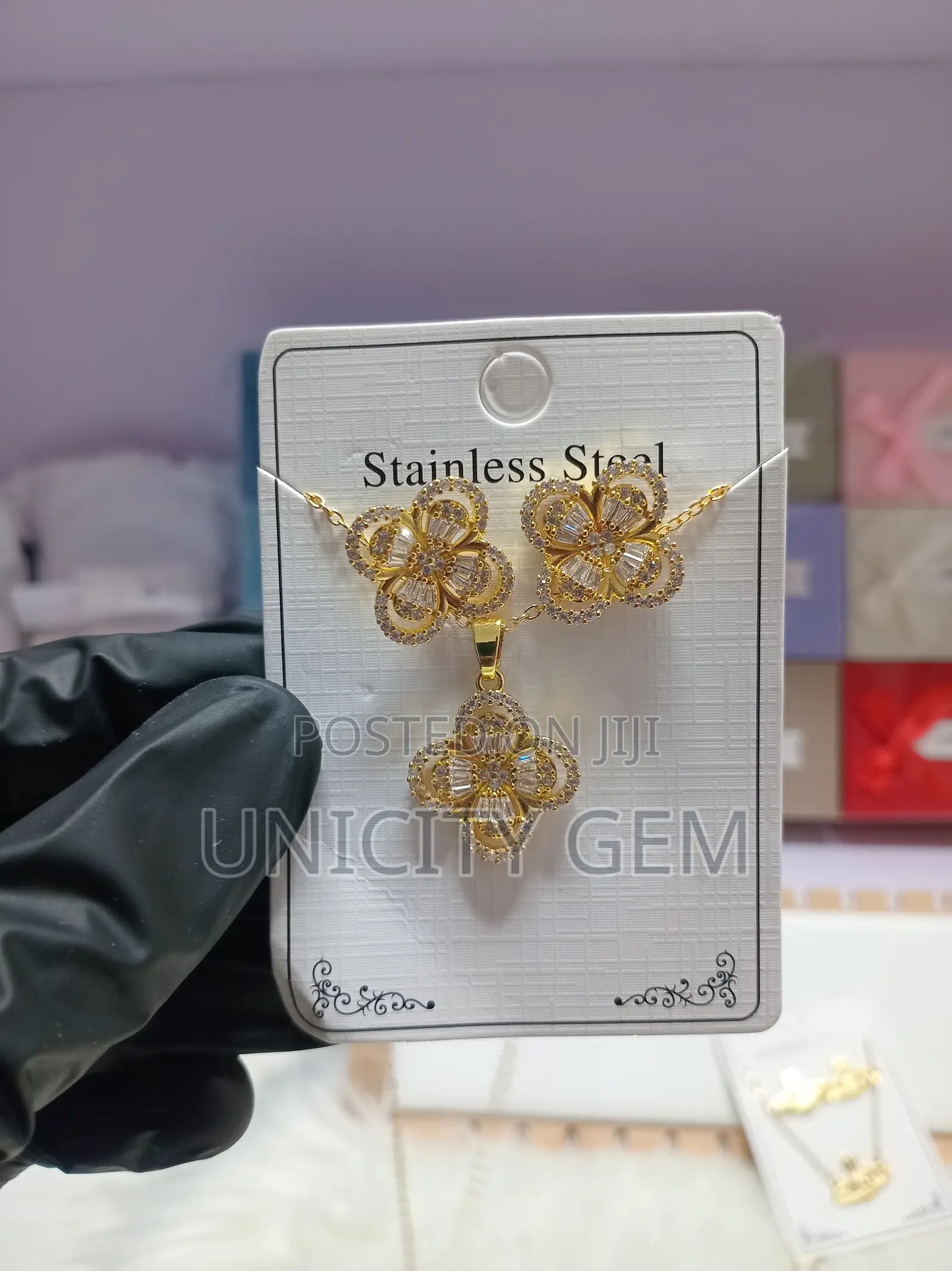 Stainless Steel Necklace Earrings