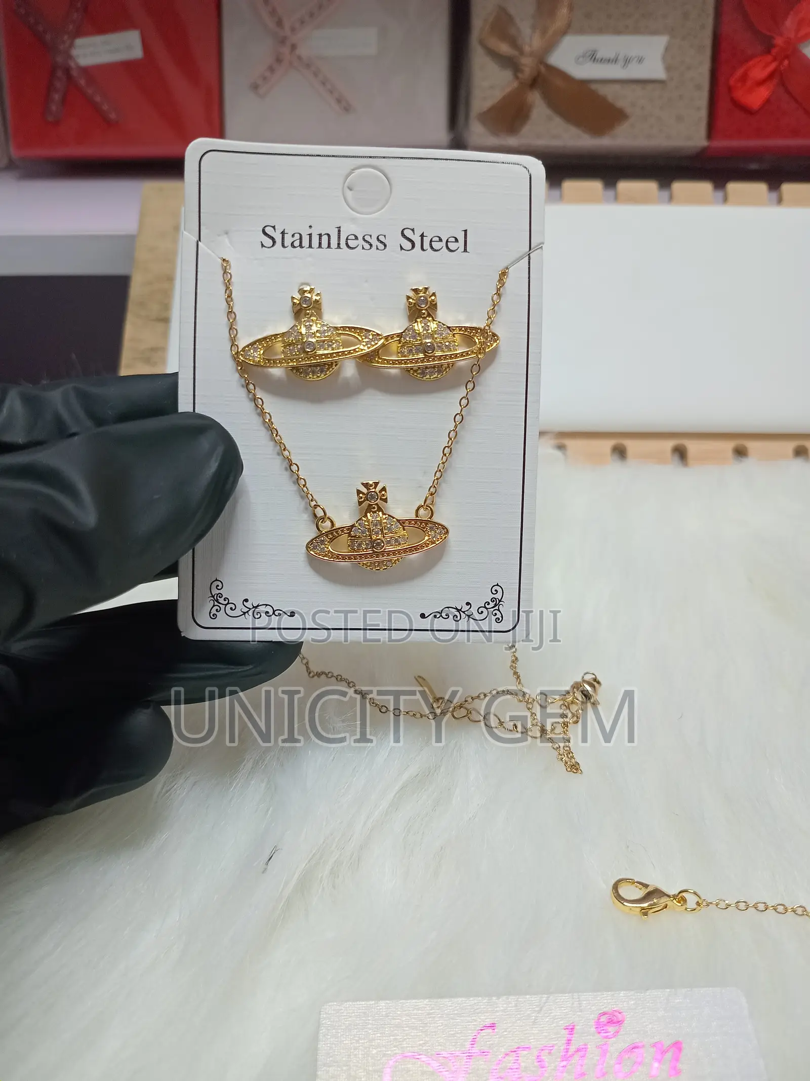 Stainless Steel Necklace Earrings
