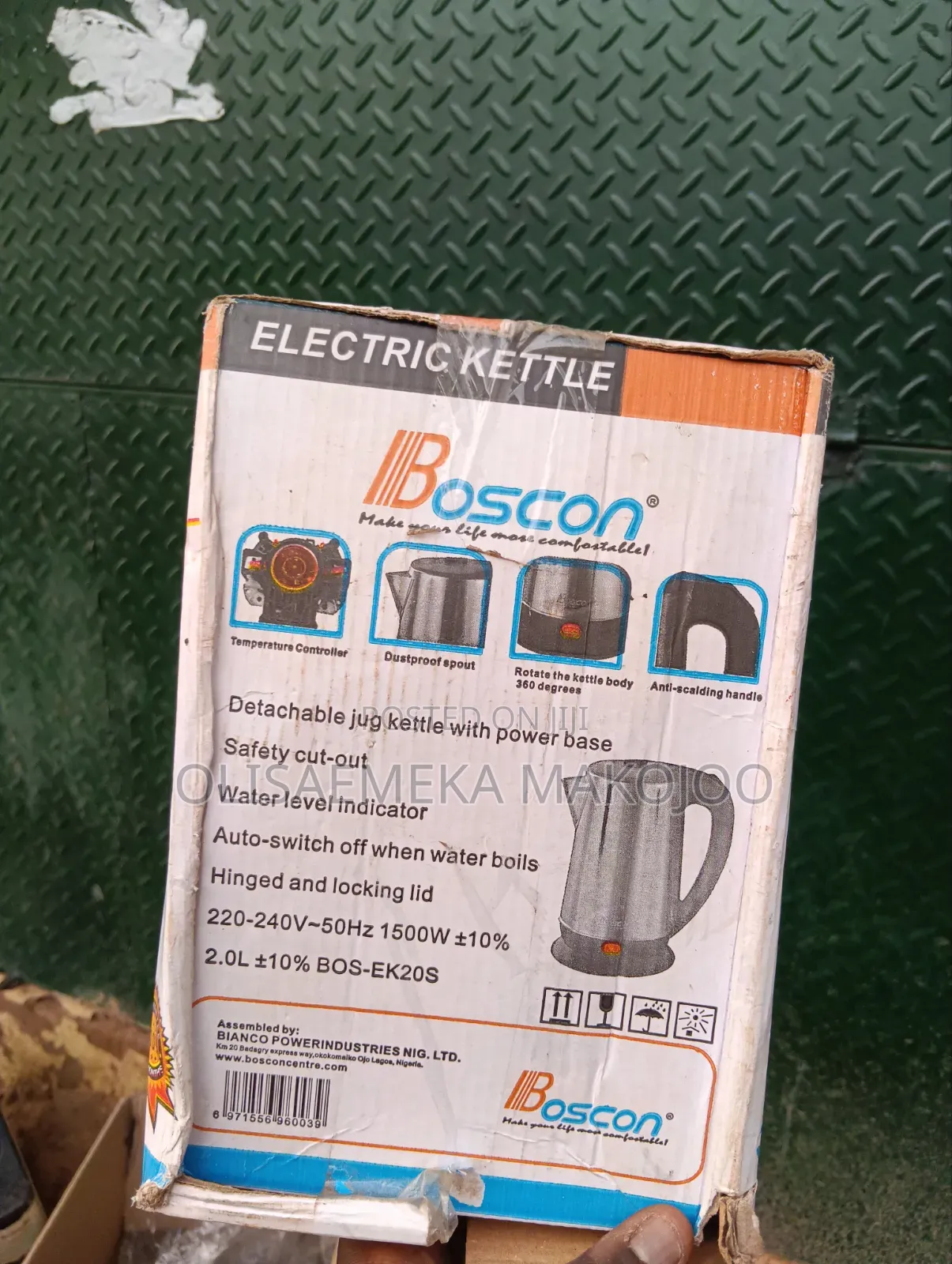 Boscon 2L Electric Kettle Brand New