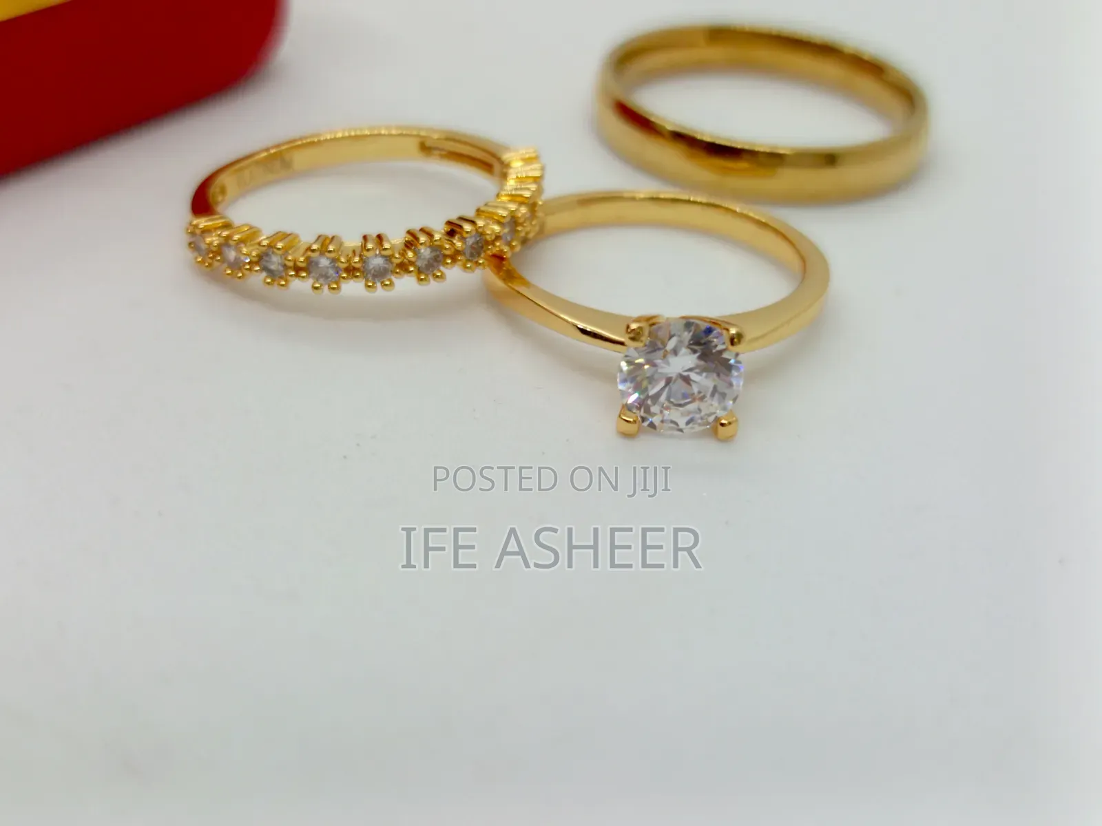 Simple Platinum Couples Set of Wedding Ring 002 - Gold