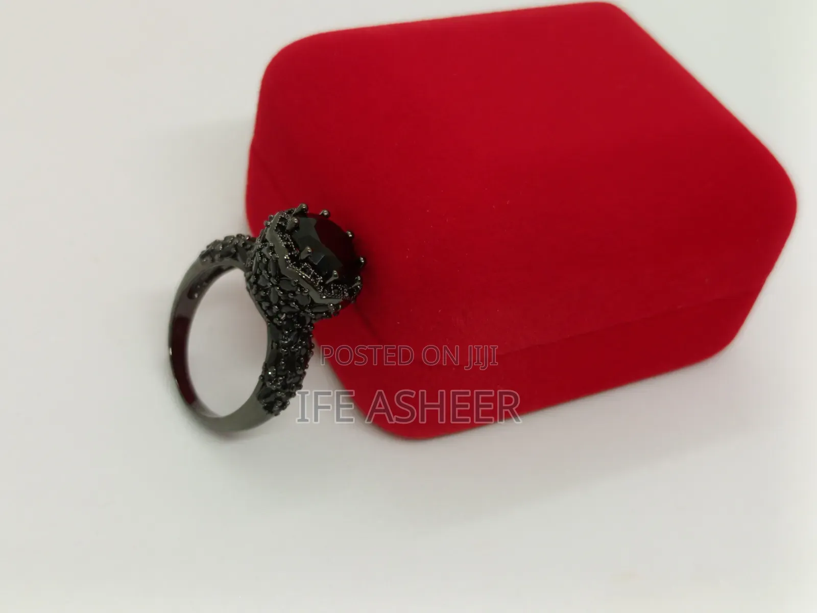 Bold and Classic Black Proposal Ring
