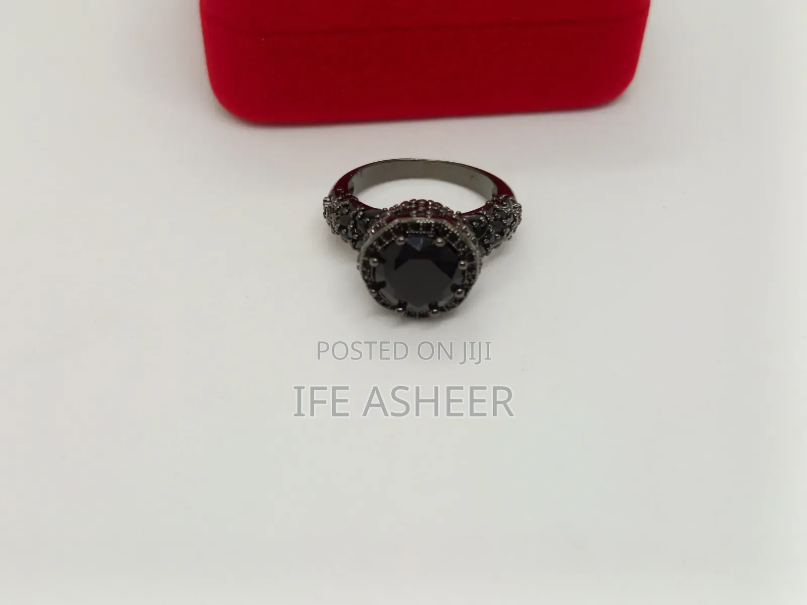 Bold and Classic Black Proposal Ring