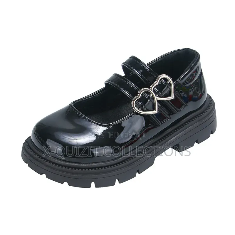 Girls Double Strap School Shoe