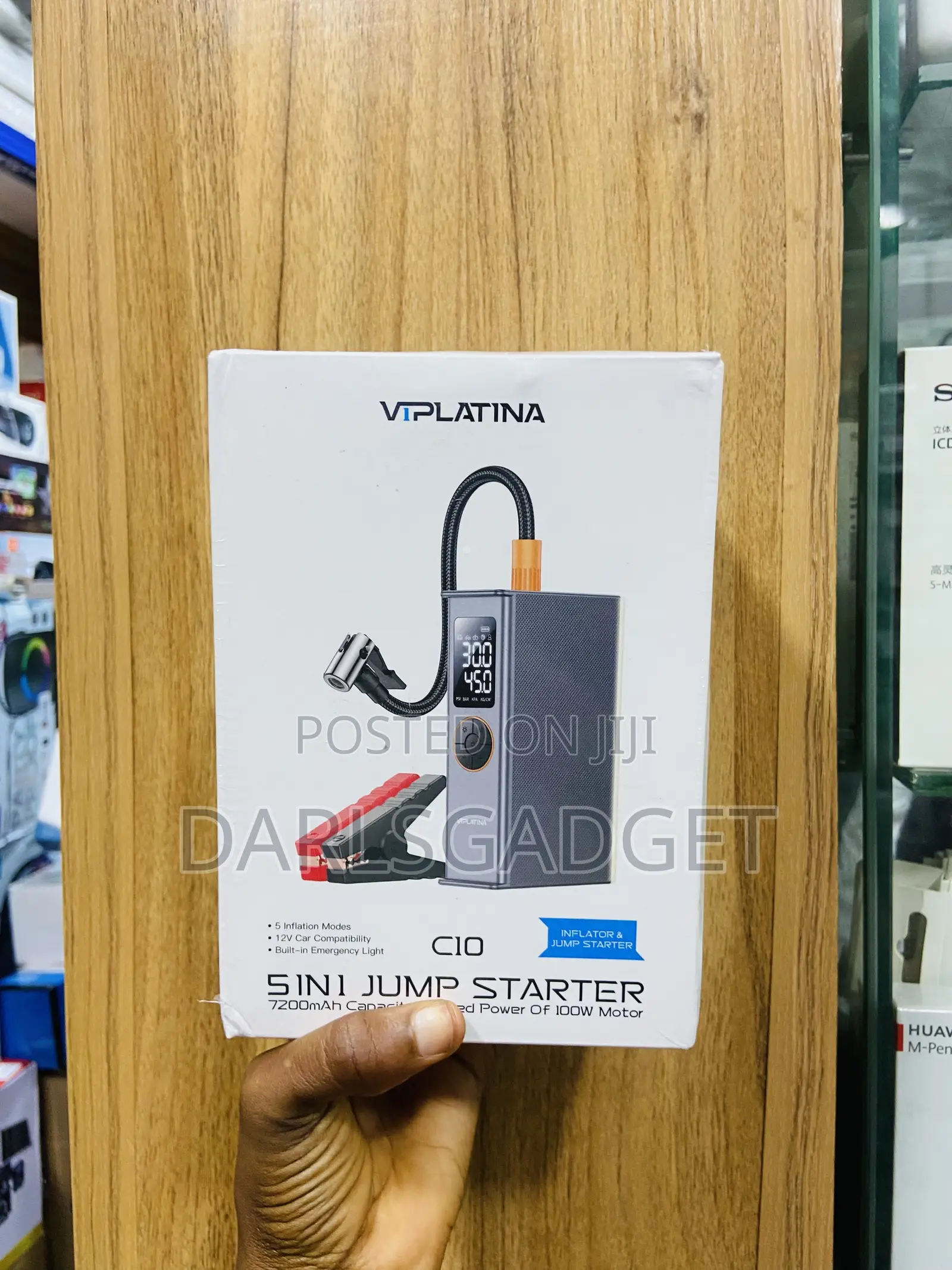 VIPLATINA C10 7200mAh Car Jump Starter 100W Tire Inflator Portable Air