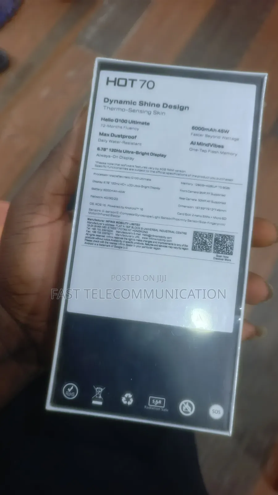 New Infinix Hot 70 128 GB