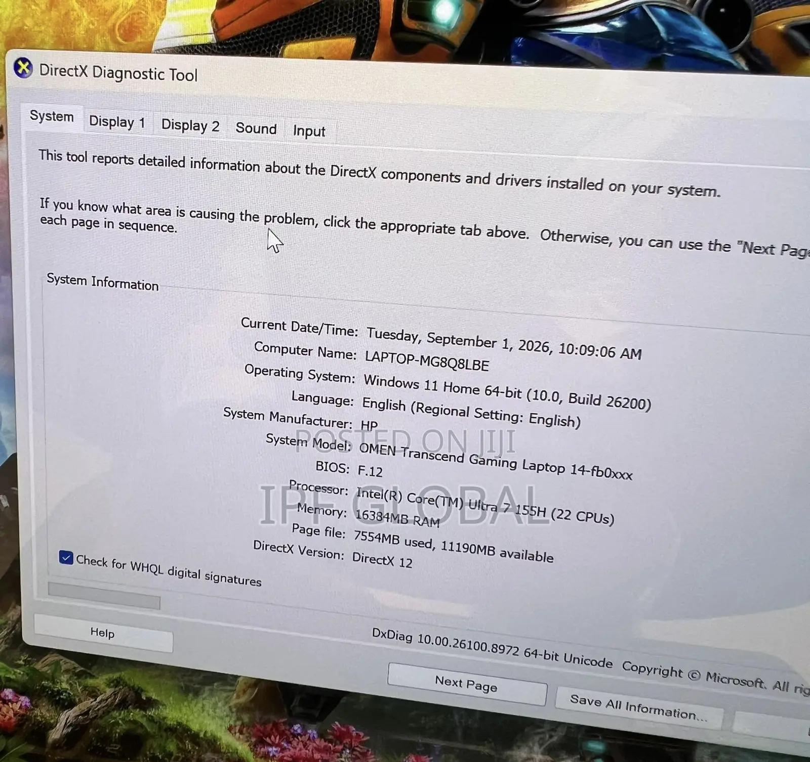 Laptop HP Omen Transcend 14-fb0023dx 16GB Intel Core Ultra 7 SSD 1T