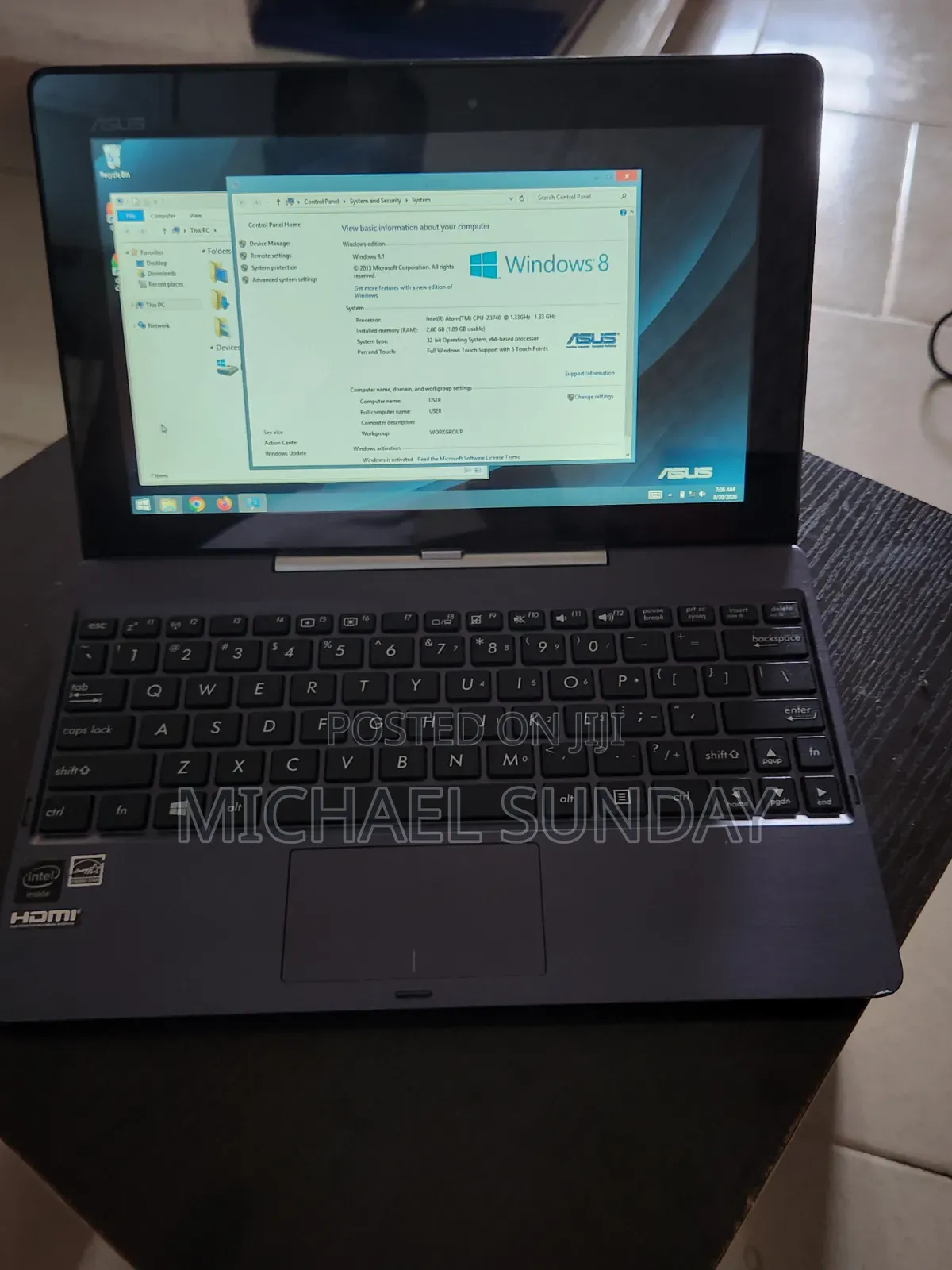 Laptop Asus T100 2GB Intel SSHD (Hybrid) 32GB