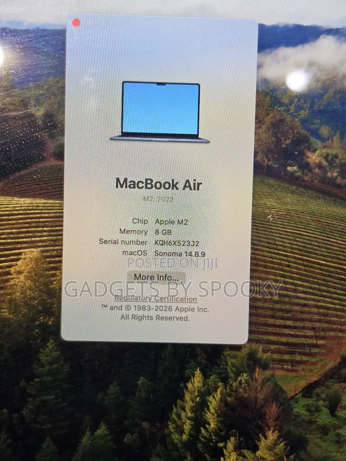 Laptop Apple MacBook Air 2022 M2 8GB Apple M2 SSD 256GB