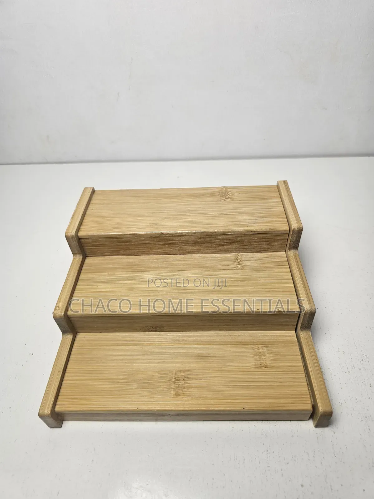 Expandable Bamboo Spice Rack Organizer / 3-Tier Kitchen Step Shelf
