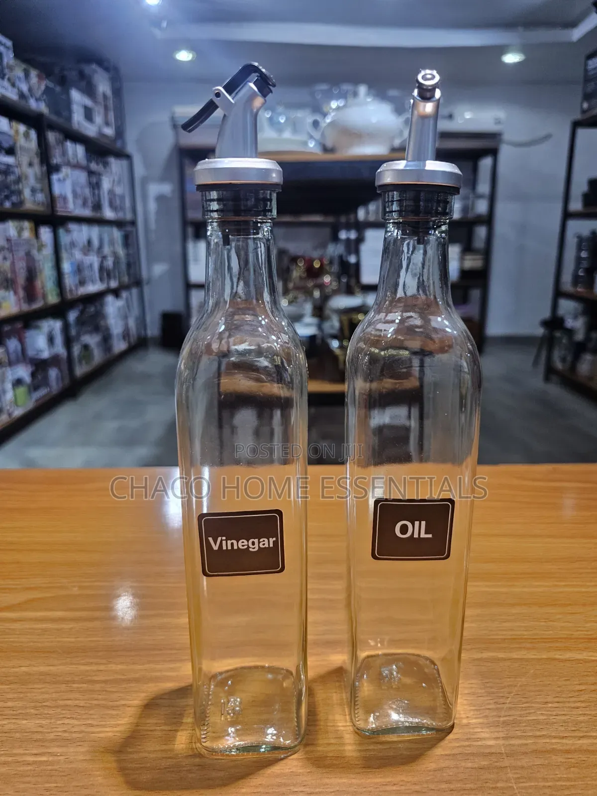 2-in-1 Glass Oil and Vinegar Dispenser Bottle Set (500ml)
