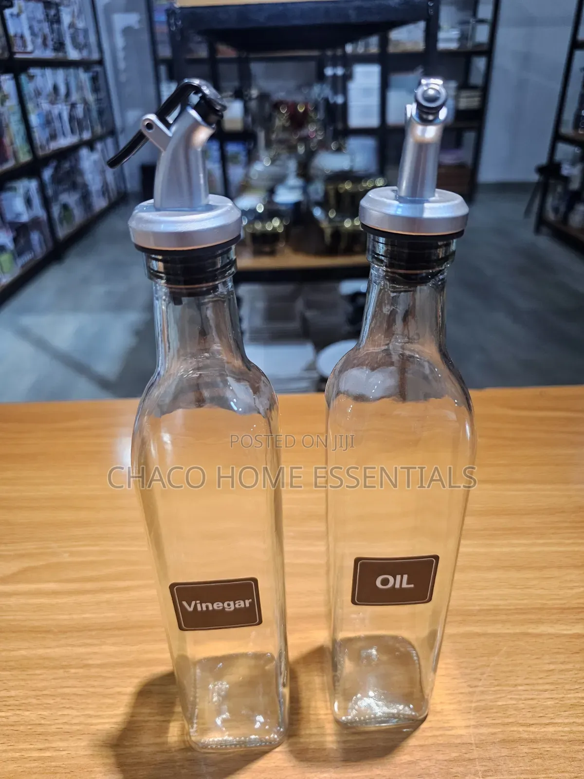 2-in-1 Glass Oil and Vinegar Dispenser Bottle Set (500ml)