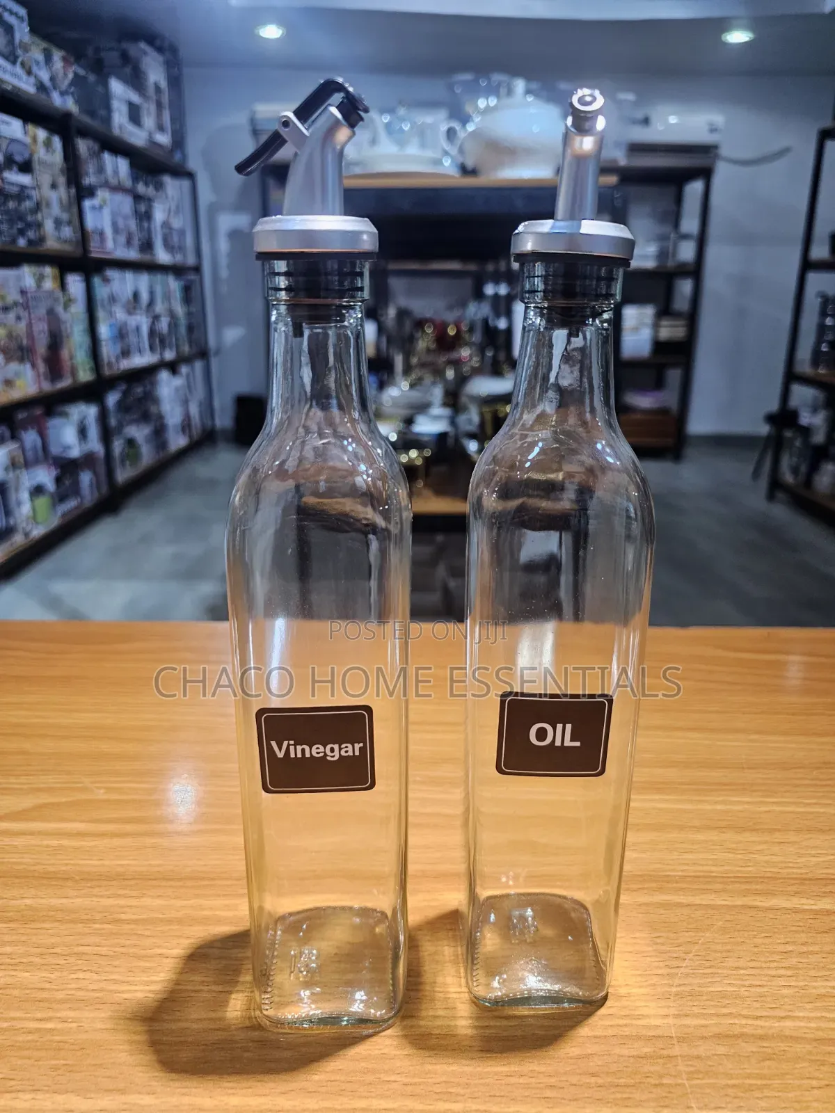 2-in-1 Glass Oil and Vinegar Dispenser Bottle Set (500ml)