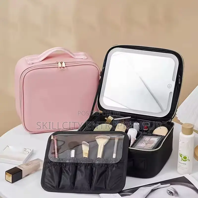 LED Makeup Bag With Built-in Mirror