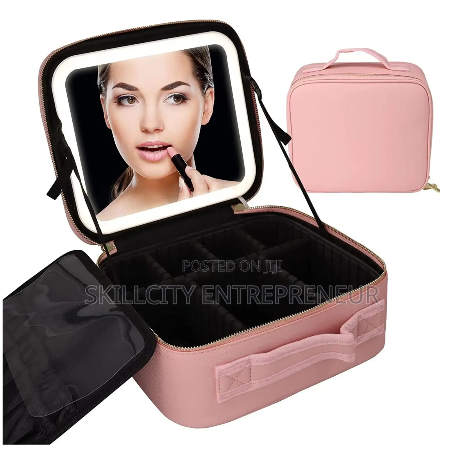LED Makeup Bag With Built-in Mirror