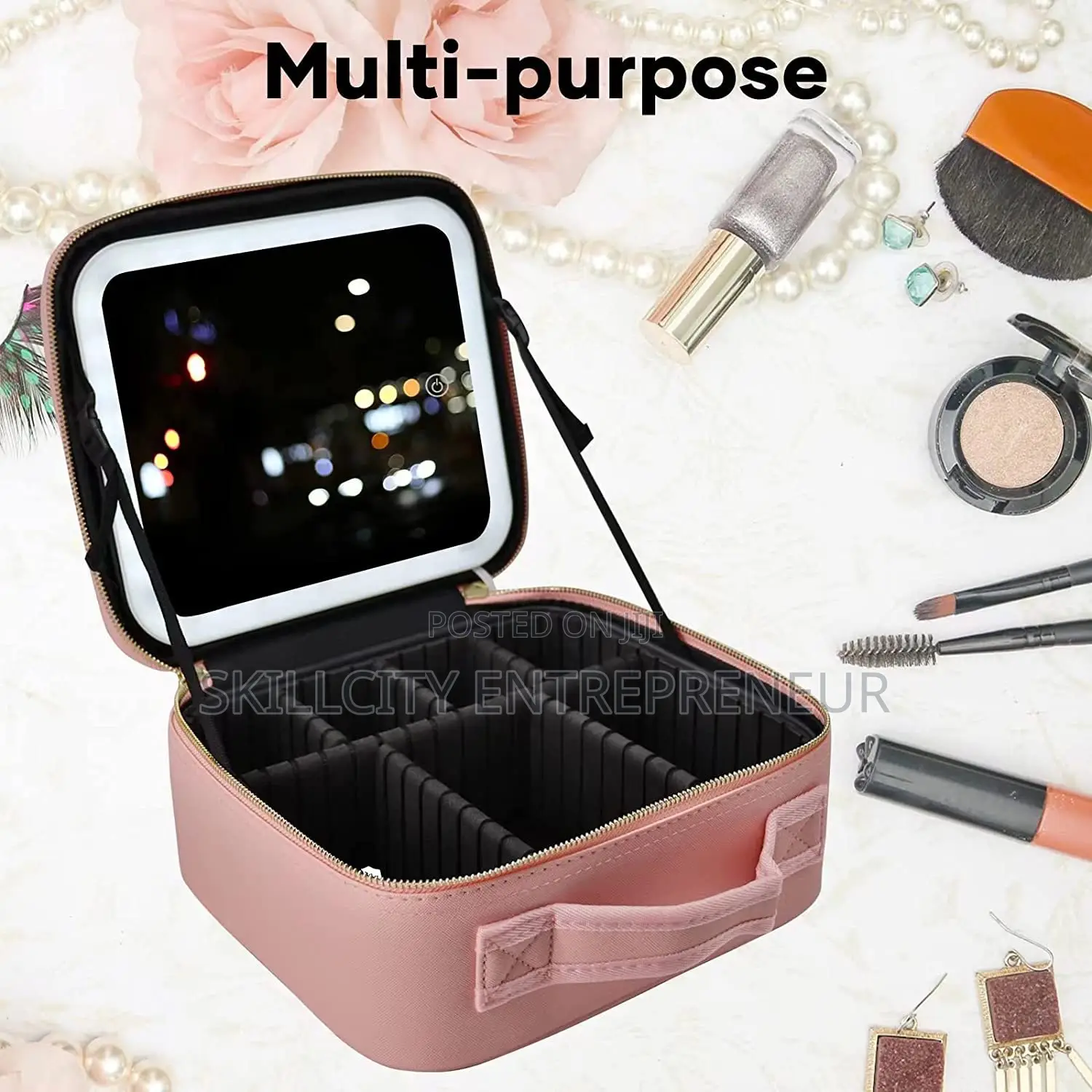 LED Makeup Bag With Built-in Mirror