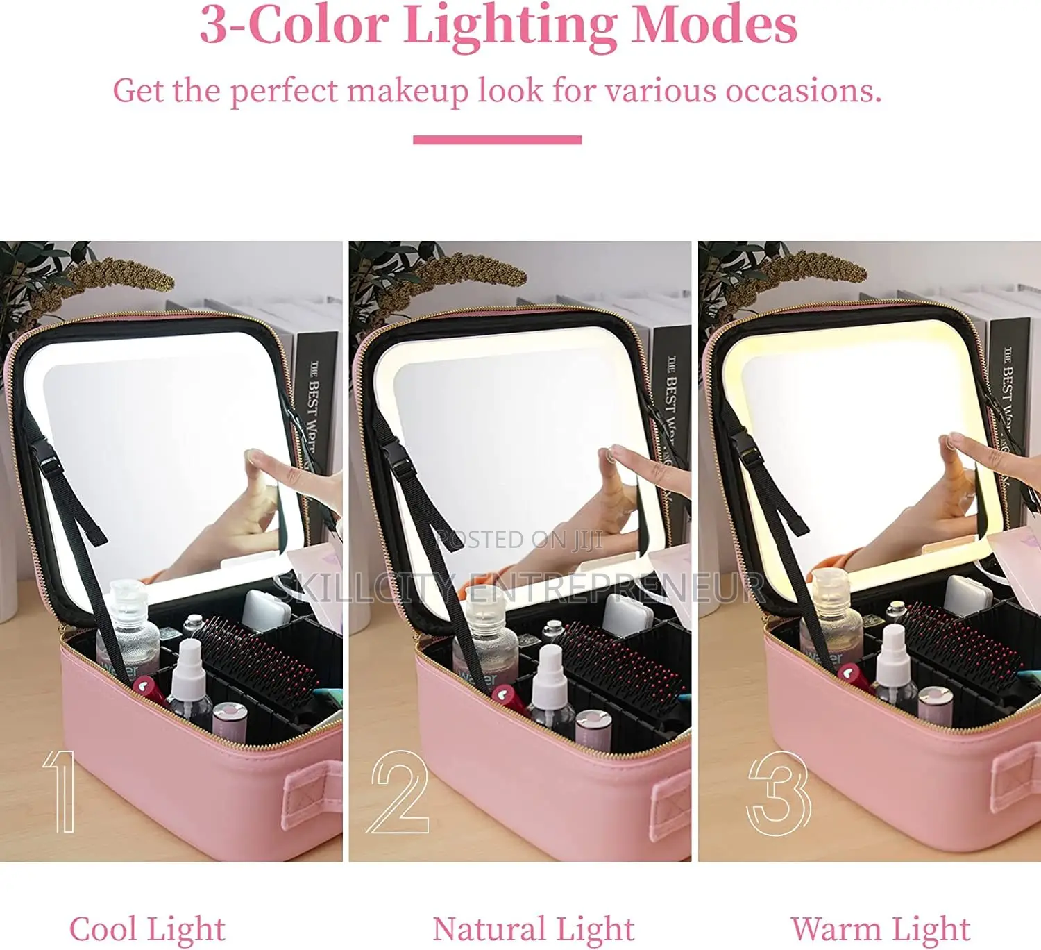 LED Makeup Bag With Built-in Mirror